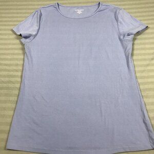 Ellen Tracy Shirt Womens XL Lavender Purple Stretch Crewneck Short Sleeve Knit